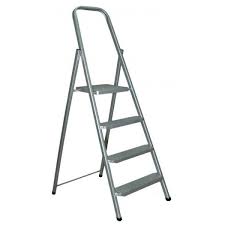 Драбина-стрємянка сталева 4сх. 0,92м 30*20см прогум. сх. чорна, EUROGOLD