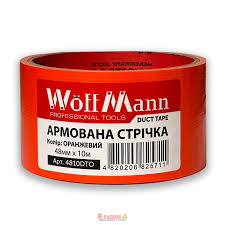 Армована стрічка оранжева 48мм*10м "Woffmann"