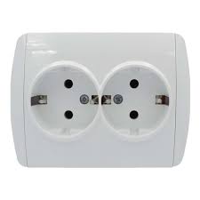 Розетка ZIRVE біла 2наp з/з Fixline