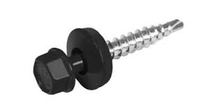 SDS4835RAL9005 Гвинт самонарізаючий даховий з шест. головкою зі свердлом за шайбою EPDM