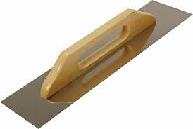 Терка з нержавійки 130x580мм гладка ручка Дерев'яна "WoffMann"