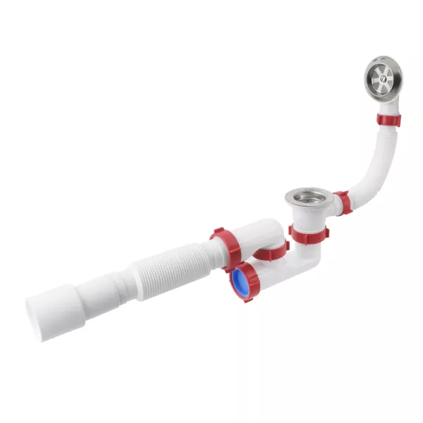 Сифон для ванни гофротр. 40*40/50 з ревізією, вип Click-Click перелив 1/2"*40,PLM (40) SF 30 12