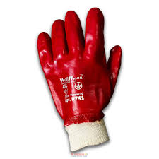 W.Рукавиці маслобензостійкі з червоним ПВХ покриттям, розмір 10 «WoffMann»