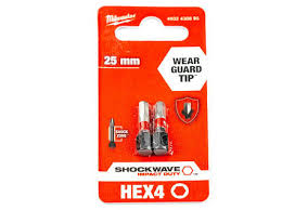 Біта SHOCKWAVE MILWAUKEE  Hex4 25mm(2шт)