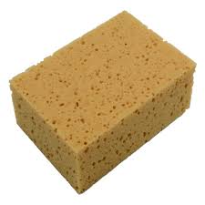 Губка для миття плитки 160х110х60мм пісочна жостка пориста