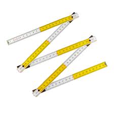 Лінійка дерев'яна складна 1м жовто-біла